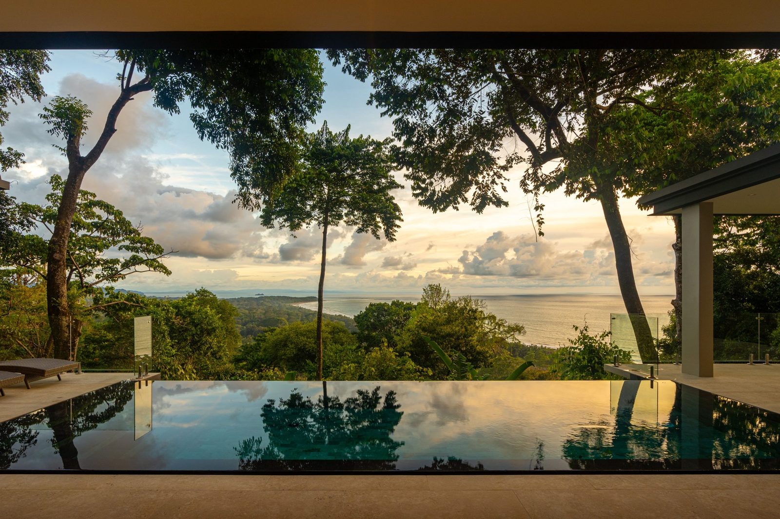 The infinity pool at dusk